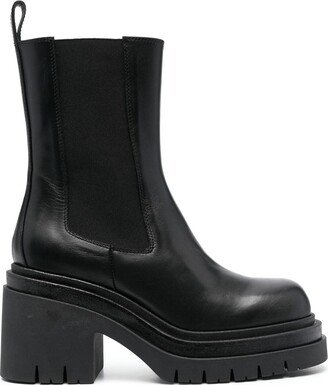 Elle platform leather boots