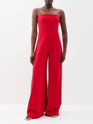 Benjamin Strapless Crepe Wide-leg Jumpsuit