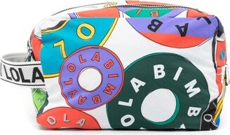 Bimba y Lola Logo-Print Partitioned Makeup Bag