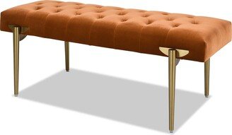 Aria Upholstered Gold Accent Bench