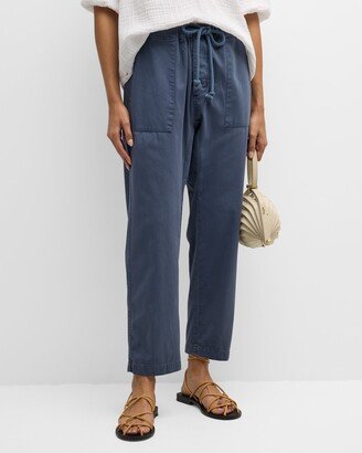 Eliott Cropped Straight-Leg Cotton Twill Pants