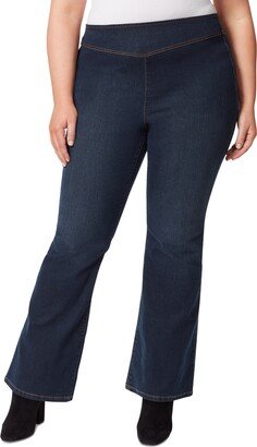 Trendy Plus Size Pull-On Flare Jeans