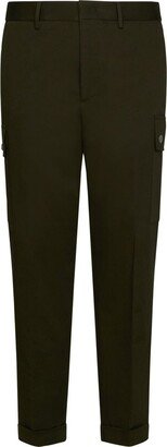 Pegaso-Motif Mid-Rise Cropped Trousers