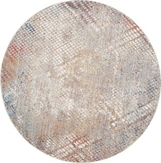 Monray Gray and Gold 7' x 7' Round Area Rug