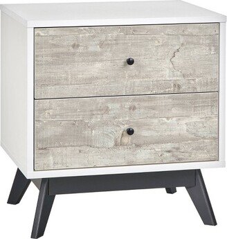 Crislana Mid-Century Nightstand White/Weathered Gray - Buylateral