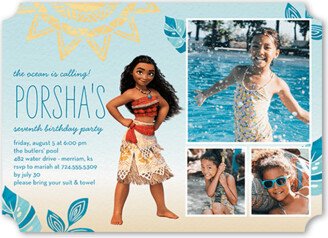 Kids Birthday Invitations: Disney Moana Celebration Birthday Invitation, Blue, 5X7, Matte, Signature Smooth Cardstock, Ticket