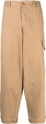 Elasticated-Waist Cropped Trousers-AF