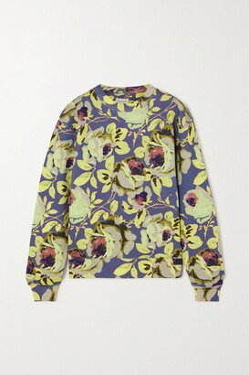 Floral-print Cotton-jersey Sweatshirt - Purple