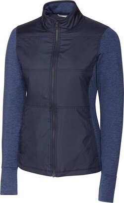 Stealth Hybrid Quilted Women Full Zip Windbreaker Jacket - Liberty Navy - 3X Large