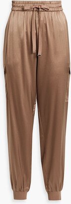 Elsie silk-blend satin track pants