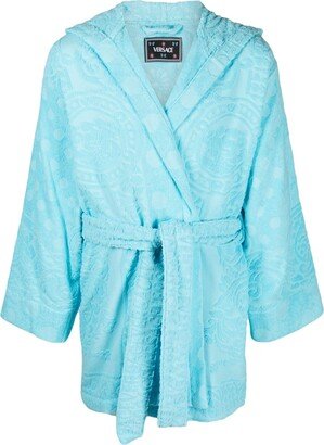 Barocco-pattern terry-cloth robe