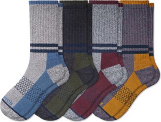 Men's Stripes Calf Sock 4-Pack - Husk Black Mix - Medium - Cotton