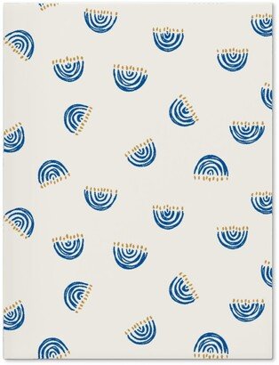 Journals: Nine Branch Menorah Tossed In Bright Blue Journal, Beige