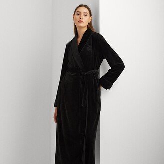 Ralph Lauren Velvet Long Shawl-Collar Robe-AA