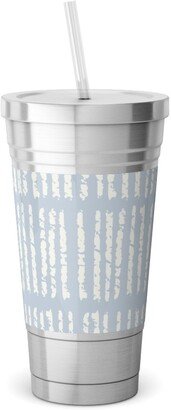 Travel Mugs: Dash - Blue Stainless Tumbler With Straw, 18Oz, Blue