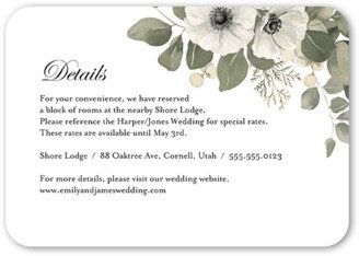 Enclosure Cards: Emerging Floral Wedding Enclosure Card, Grey, Pearl Shimmer Cardstock, Rounded