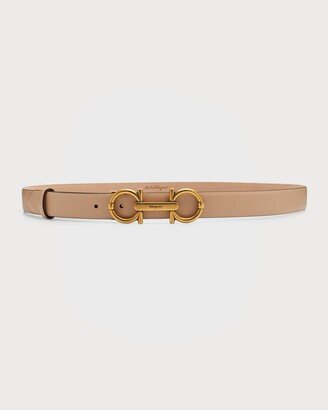 Gancini-Buckle Leather Belt