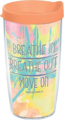 Tervis Margaritaville Breathe In And Out Made in Usa Double Walled Insulated Tumbler Travel Cup Keeps Drinks Cold & Hot, 16oz, Clear - Open Miscellane