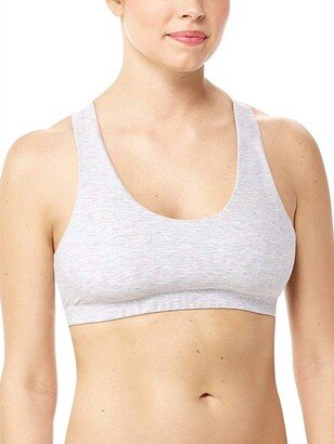 Womens Cotton Racerback Bralette In Heathered Grey