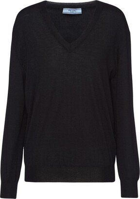 V-neck knitted jumper-CK