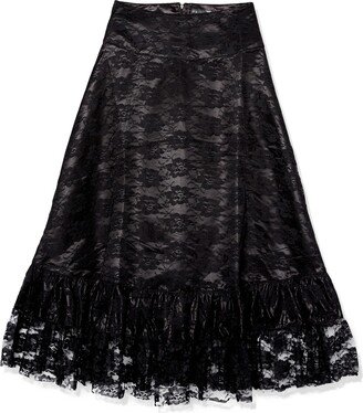 Daisy Corsets Women's Black w Lace Overlay Ruched Bustle Skirt-AB