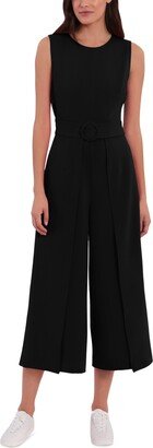 Petite Belted Cropped Wide-Leg Jumpsuit