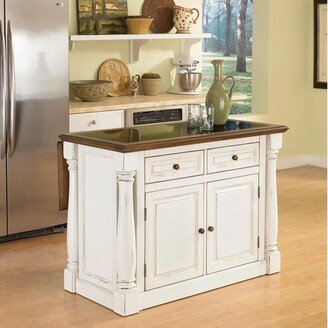 Monarch Antiqued White Kitchen Island