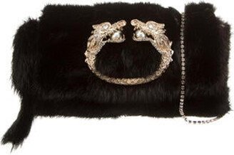 Mink Jewel Dragon Evening Bag w/ Crystal Chain