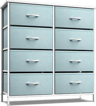 Extra Wide Dresser Organizer With 8 Drawers - Aqua