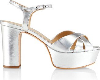 Keefa Metallic Leather Platform Sandals-AA