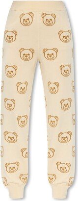 Teddy Bear Printed Knitted Track Pants