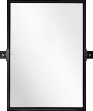 Moon Mirror 24 x 36 Inch Pivoted Rectangular Wall Mounted Vanity Mirror, Black - 16.42