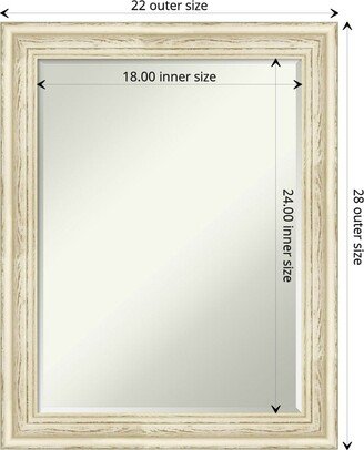 Petite Bevel Wood Wall Mirror - Country White Wash Frame - Country White Wash - 22 x 28 in