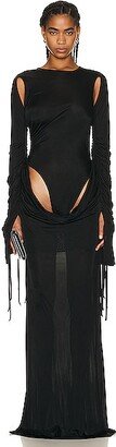 Andreadamo Draped Jersey Long Dress in Black