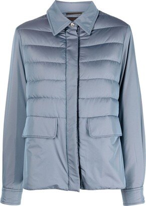 Spread-Collar Quilted Puffer Jacket