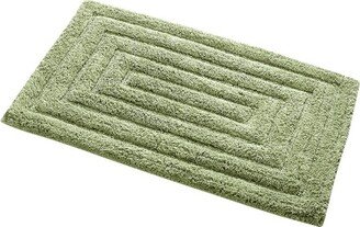 Knightsbridge Stylish And Comfortable All Season Traditional Racetrack Design Cotton Bath Rug 21 X 34 Sage