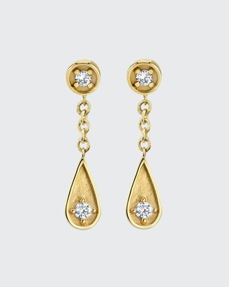 14k Diamond Post & Teardrop Earrings-AB