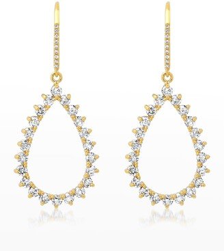 Yellow Gold Diamond 3-Prong Teardrop Earrings