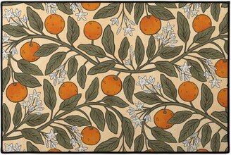 Door Mats: Art Nouveau Oranges Door Mat, Multicolor