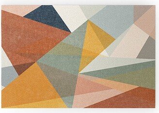 Little Arrow Design Co modern triangle mosaic multi Small Looped Vinyl Welcome Mat