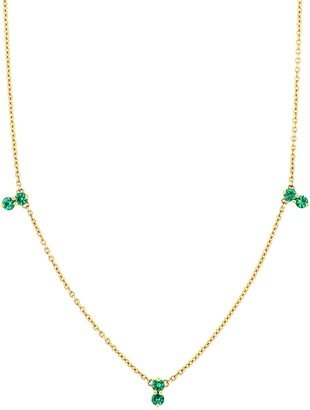 El Mar Emerald Triple Station Necklace