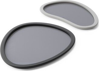 Hub Serving Trays, Set of 2 - Charcoal, Gray