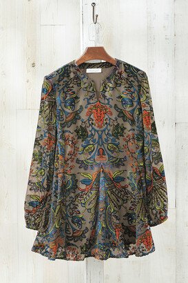 Women's Velvet Traditions Tunic Top - Nutmeg Multi - PM - Petite Size