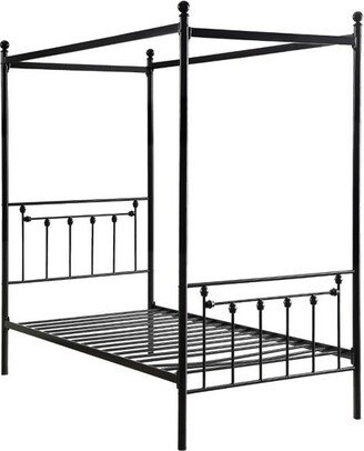 Chelone Twin Metal Canopy Platform Bed in Black - Lexicon