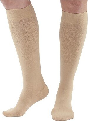 Ames Walker AW Style 291 Adult Luxury Opaque 20-30 mmHg Compression Knee Highs Beige XXLarge