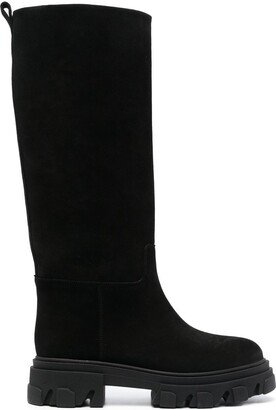 Perni Tubular suede knee-high boots