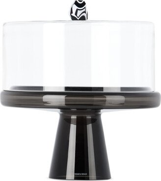 SUGAAR & SUGAAR Black Large Flat Dome Cake Stand