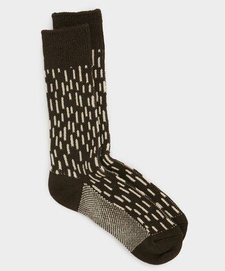 Rototo Rain Drop Crew Sock in Brown