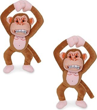 Mighty Jr Angry Animals Monkey, 2-Pack Dog Toys