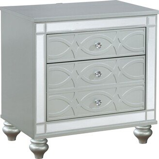 Furniture Gunnison 2-drawer Nightstand Silver Metallic